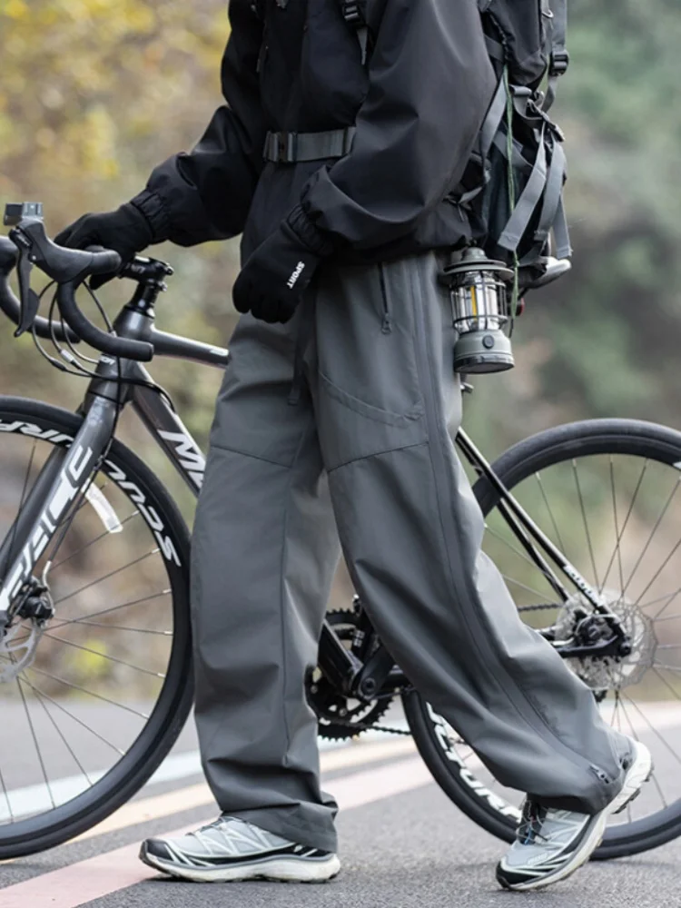 

Outdoor Men's Waterproof Windproof Qui Dry Cargo Pants Spring Autumn Zipper Design Tactical Sle Casual Straight Leg ...