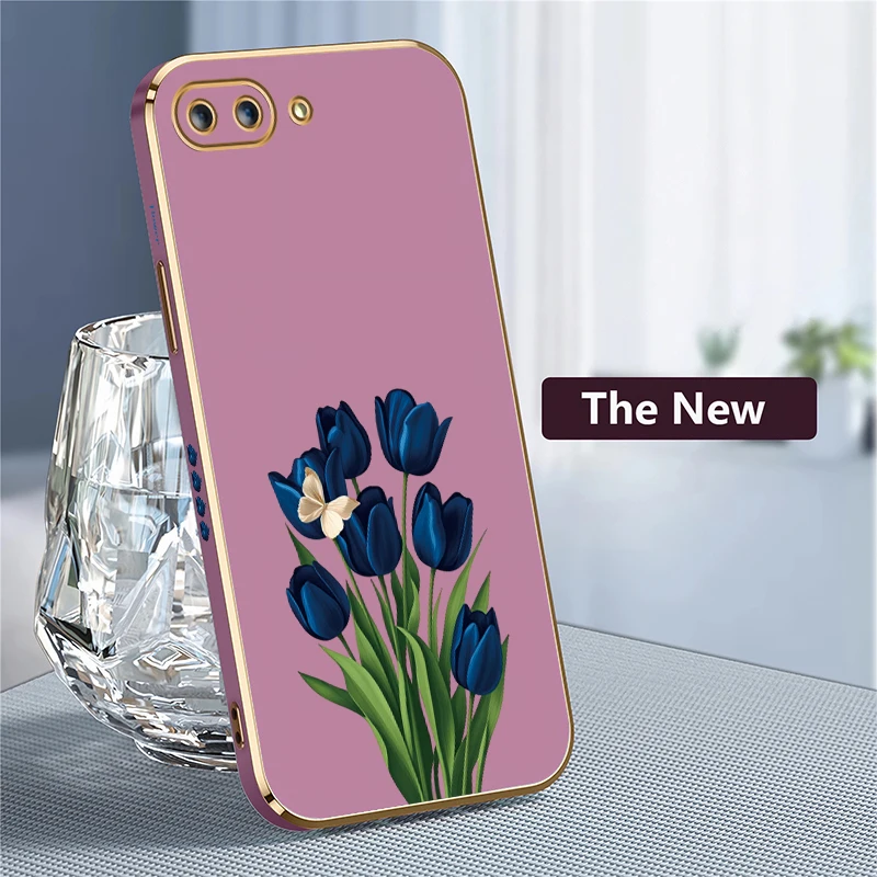 Butterfly Floral Blue Tulip Phone Case For Infinix GT 20 Pro Zero 5G 2023 X Pro 30 Shockproof Plating Silicone Soft Cover view 4