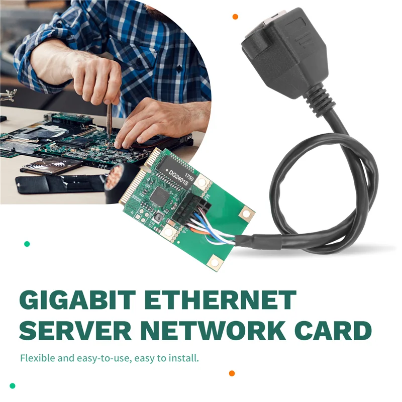スタイリッシュなギガビットイーサネットネットワークカード MINI PCI-E - RJ45 LANアダプター 1000Mbps サーバー用