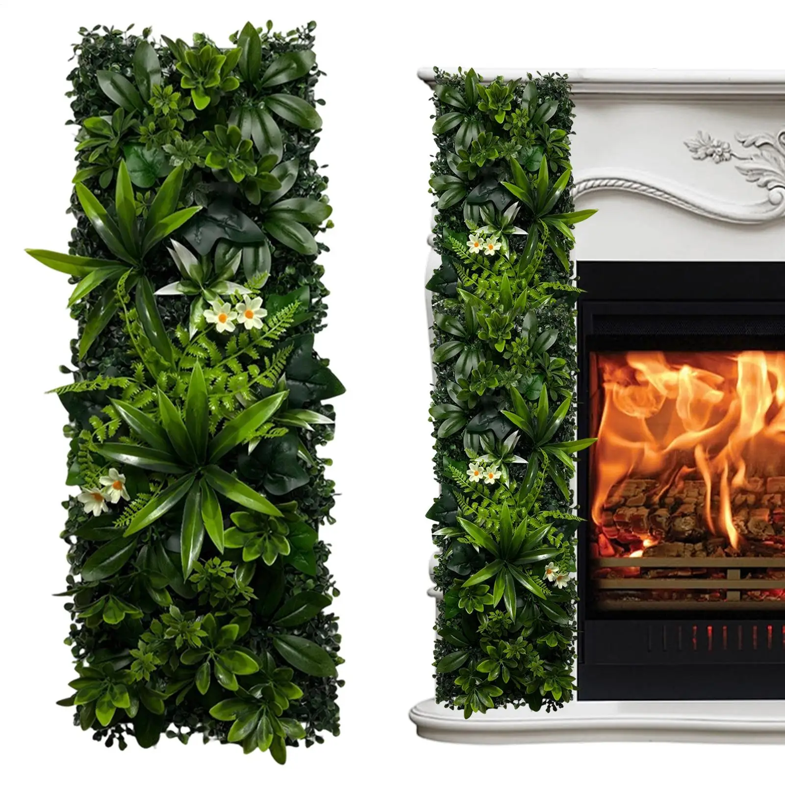 DIY Artificial Plant Wall Panel 75x25cm Flower Simulated plant decoration wall store background wall universal