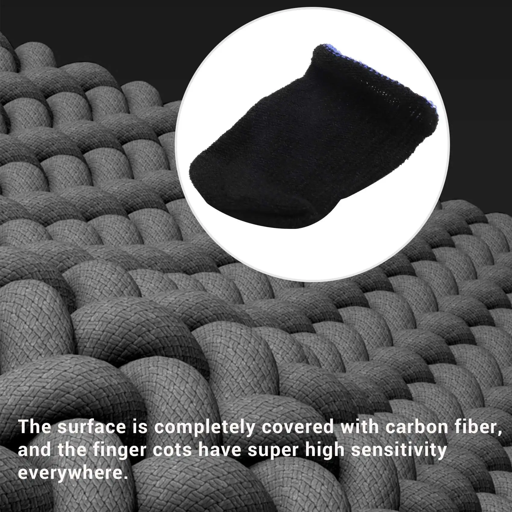 New 18-Pin Carbon Fiber Finger Sleeves for PUBG Mobile Games Contact Screen Finger Sleeves(12 Pcs)