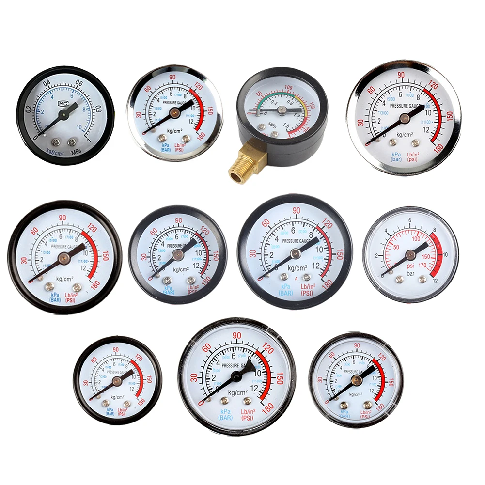 Y40 Y50 0-180PSI Pressure Gauge Water Pressure Test Gauge Water Liquids =Meter =Pressure =Gauge =For Air Compressor