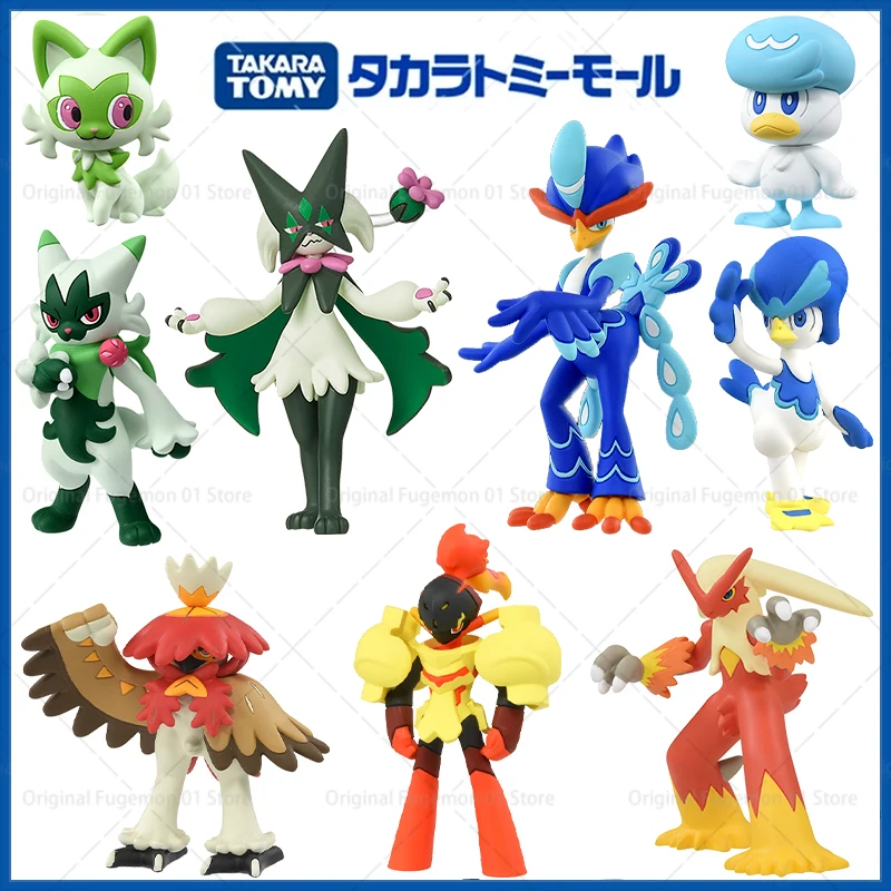 Оригинальная-фигурка-takara-tomy-pokemon-floragato-blaziken-quaxly-quaquaval-mega-lucario-игрушка-sprigatito-meowscarada-модель-куклы-подарки
