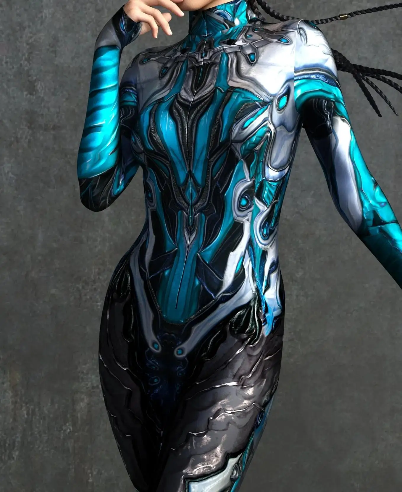 Mechanischer Rüstungsanzug für Frauen, Cyber-Fighter-Cosplay-Bodysuit, Steampunk-Kostüm, Zentai-Anzug für Halloween-Partys – Detail 9