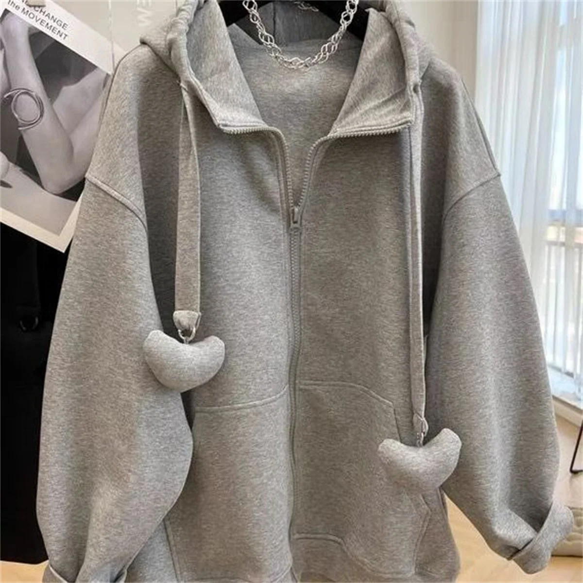 인기 있고 트렌디한 서양식 봄 가을 지퍼 후드 재킷 캐주얼하고 패셔너블한 루즈하고 클래식한 스포츠 탑