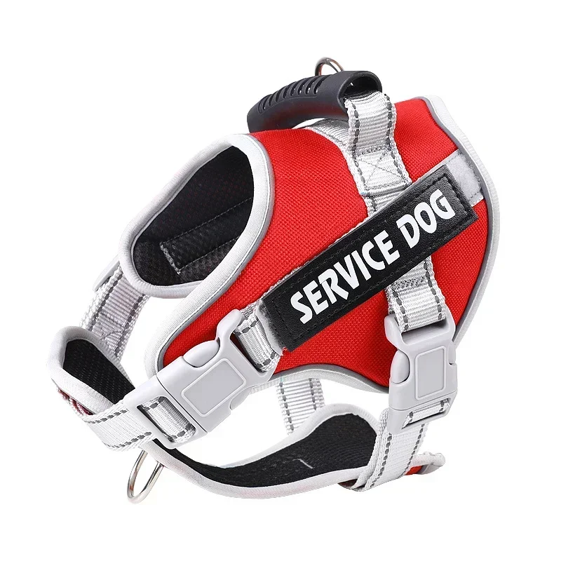 Harnais de Service pour chien avec étiquette d'identification personnalisée, harnais réglable pour chien, laisse pour grands chiens, accessoires d'entraînement en plein air pour chiens