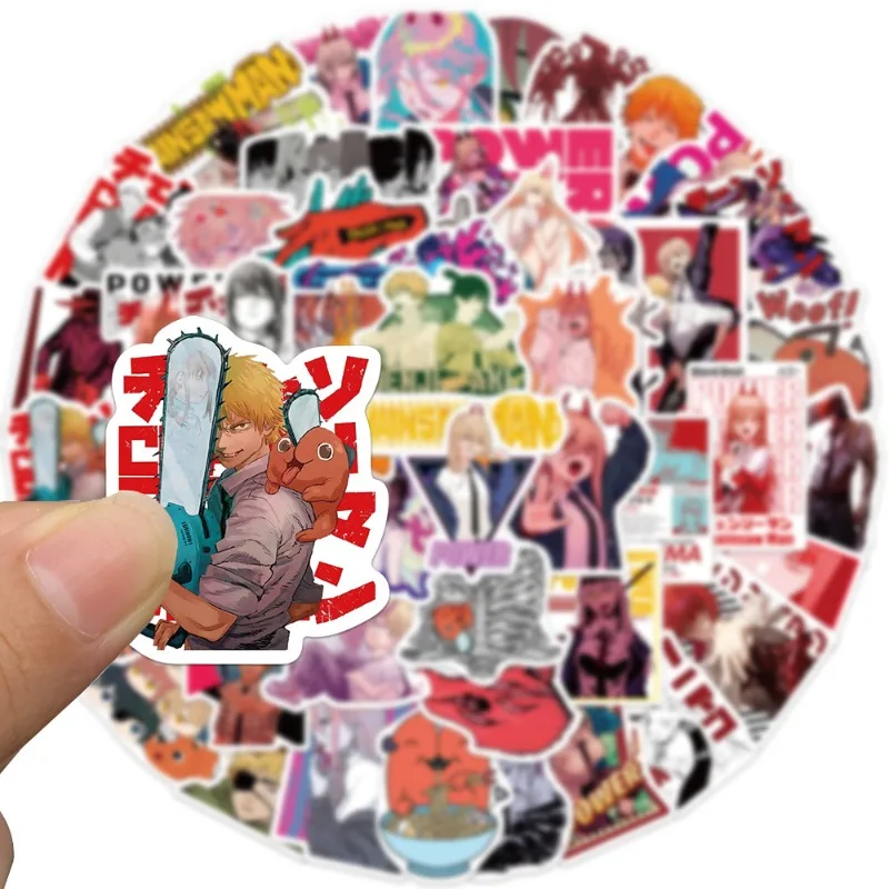 50pcs Anime Chainsaw Man Stickers Vinyl Waterproof for Laptop Phone Case Notebook Water Bottle DIY Stickers view 3