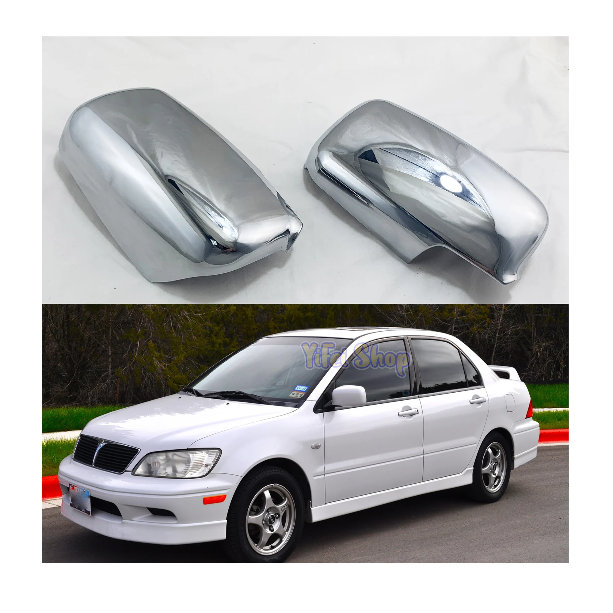 YOYOi Car Accessories Plated Chrome Side Mirror Cover Trim For Mitsubishi Lancer OZ 2002 2003 2004 2005 2006