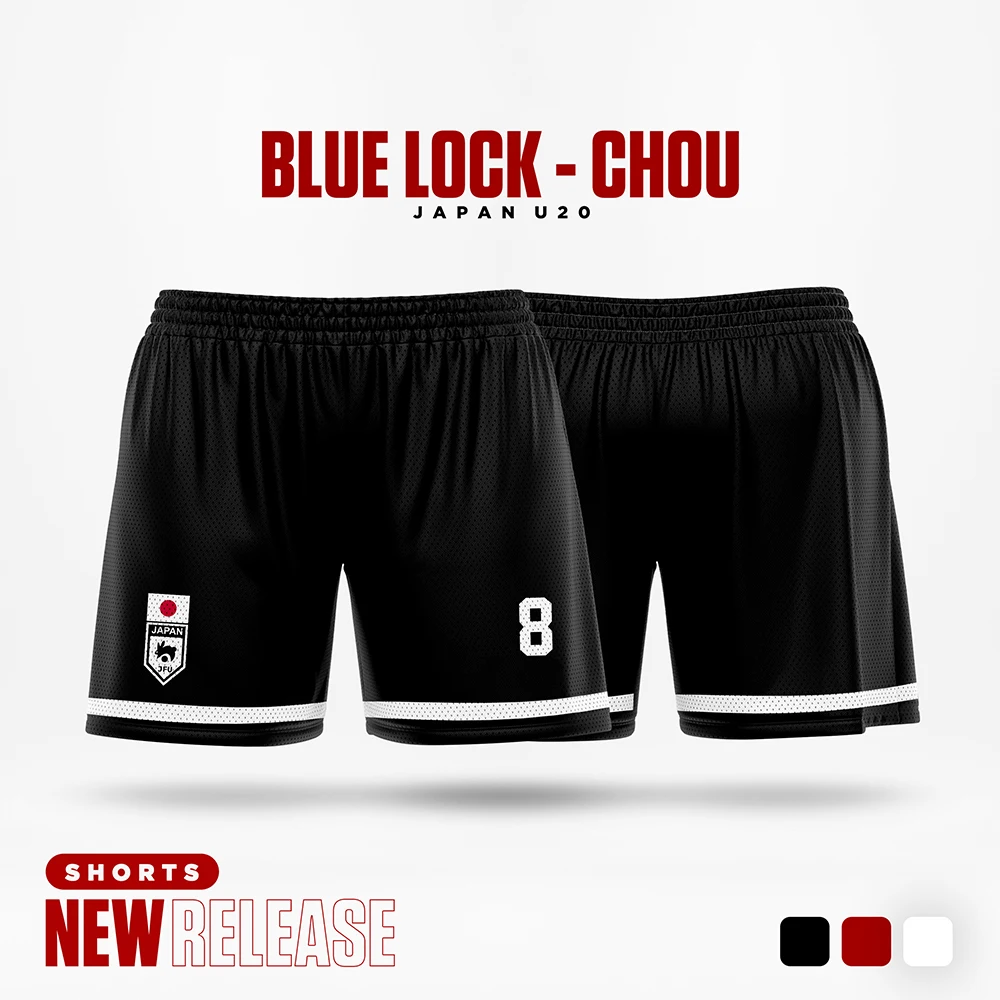 Blue Lock Japan U20 Black Cartoon Anime Jersey Men Shorts Summer 2024 New Fashion Women Short Pants Sport Children Bottom