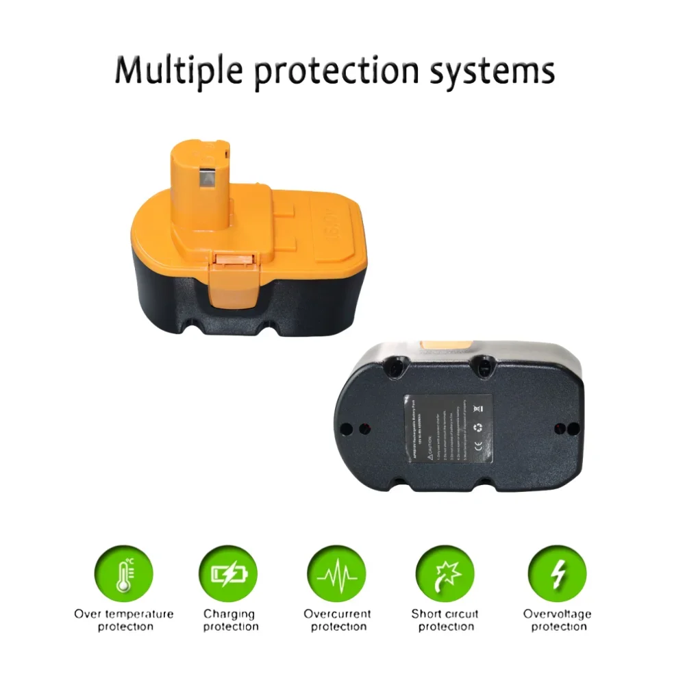 Suitable For Ryobi 18V 4800/6800/9800/12800mAh Ni-MH Rechargeable Battery Cordless Power Tool