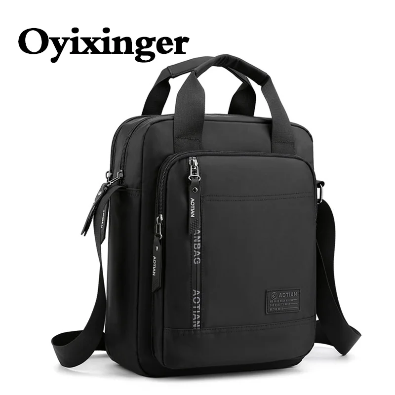 OYIXINGER Men\'s Shoulder Bags Mens Cross Body Bag Document Man Messenger Briefcase Male Business Handbags For A4 Magazine IPad