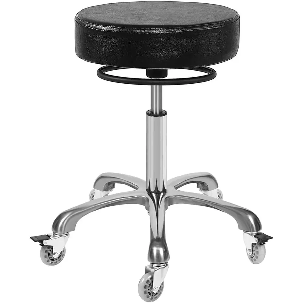 

Sn Rolling Stools with Locking Wheels - Adjustable Swivel Stool Chair Heavy Duty 400 lbs Thick Cushion Hydraulic Shop Stool or T