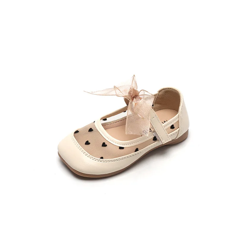 Princess Shoes Girl Mesh Mary Janes Shoes for Kids Leather Shoes Hollow Outs Bowtie Breathable Child Shoe Baby Toddler Shoes