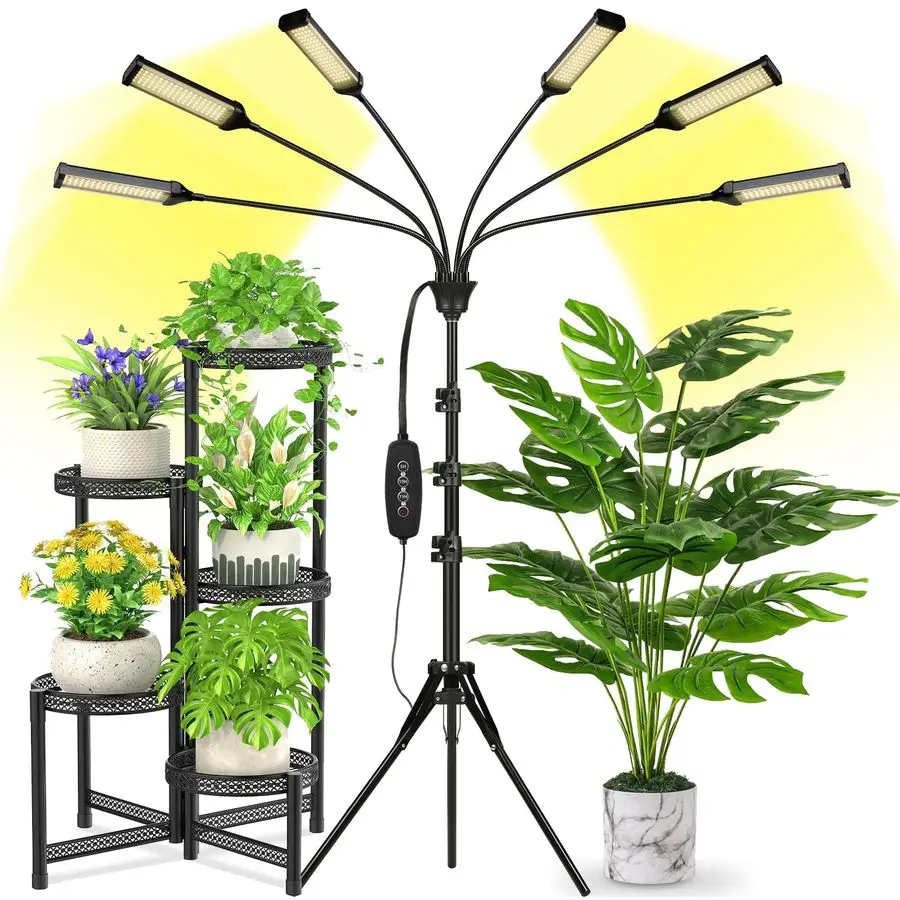 

Grow Light Coverage and Upgraded Larger Board, Full Spectrum Grow Lamps for Indoor Hydroponic Growing Light with High PPFD 6 Lig