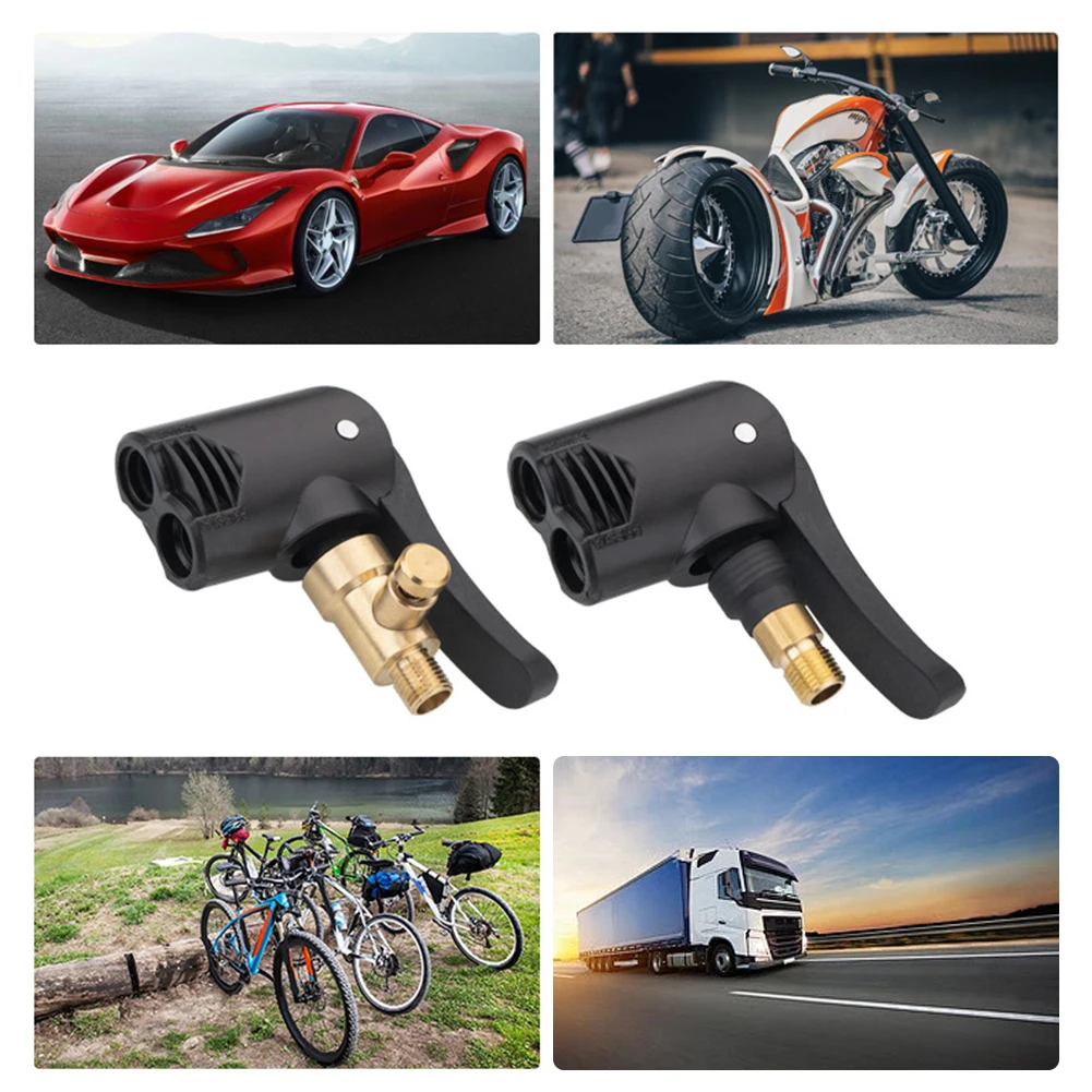 Inflatable Pump Valve Connector Adapter Bike Tire Air Chuck Brass Inflator Valve Connector Adapter for Portable Inflatable Pumps