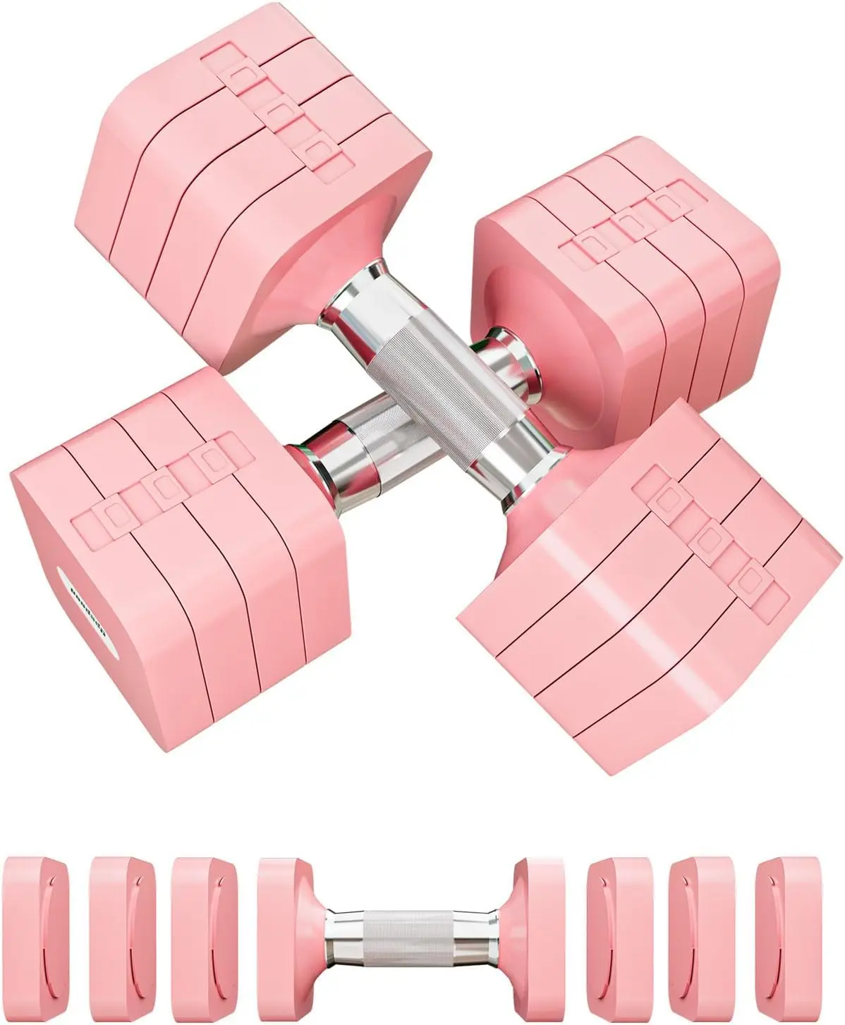 

Adjustable Dumbbell Set for Home Gym: 15-50LB Free Weights, Anti-Slip Grip, Space-Saving Design