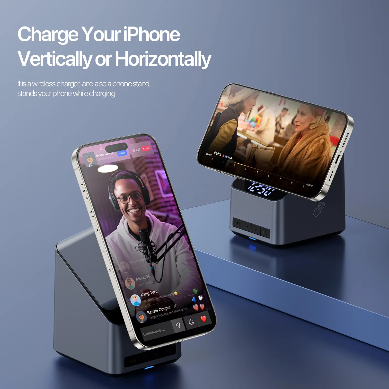 Magnetic 4 in 1 Auto Rotation Wireless Charger Fast Charging Up To 15W for Iphone 16 15 14 13 Pro Max, Iwatch, Airpods Pro