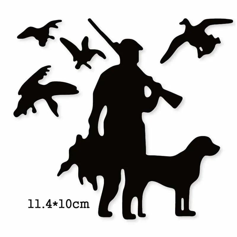 Troqueles de corte de Metal Hunter Dog Birds, molde para álbum de recortes, tarjetas de papel, molde artesanal, plantilla perforadora, plantillas en relieve, 1 Uds.