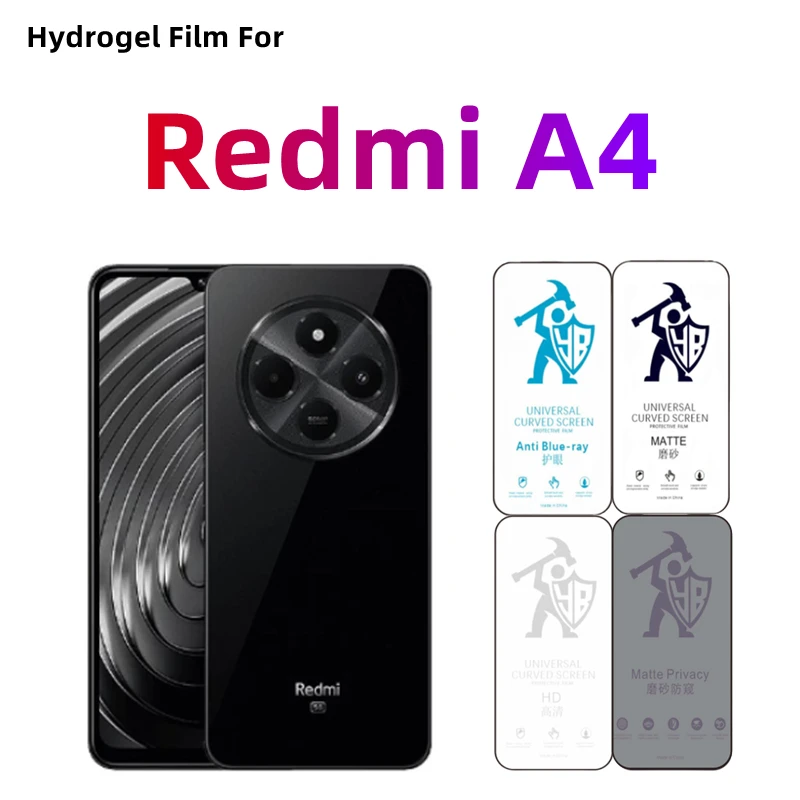 

2 шт. матовая гидрогелевая пленка для Redmi A4 HD Защитная пленка для экрана Redmi A4 для ухода за глазами, антишпион, матовая защитная пленка