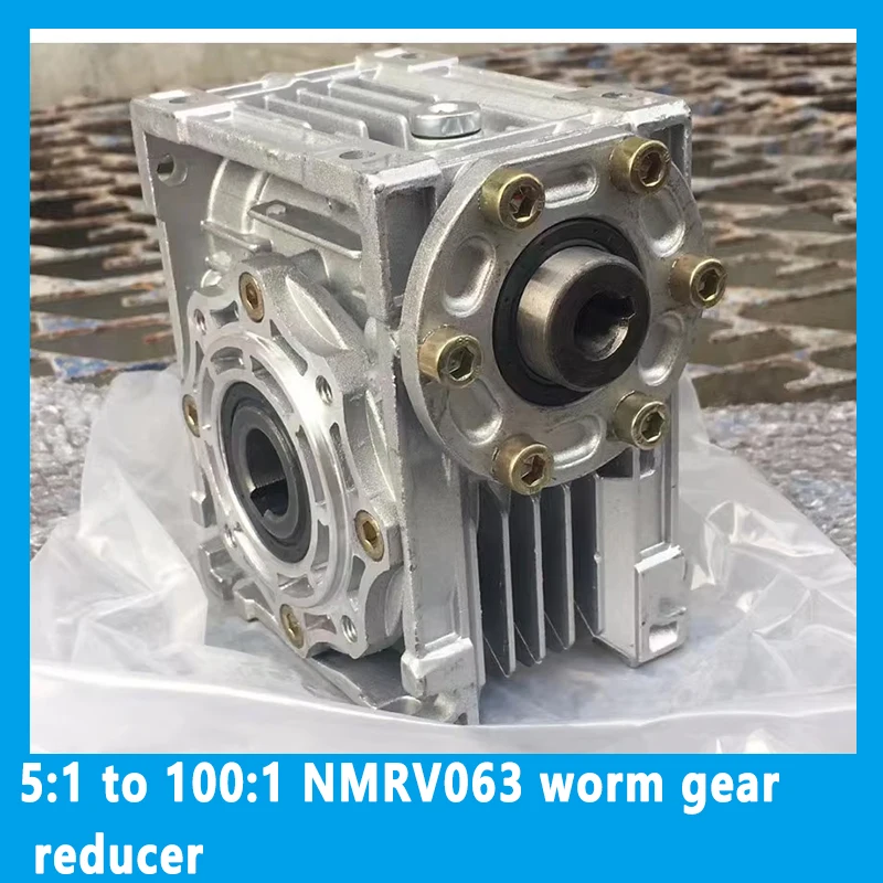 

5:1 to 100:1 NMRV063 worm gear reducer with oil seal Input hole 14mm /19mm /24mm Output hole diameter 25mm