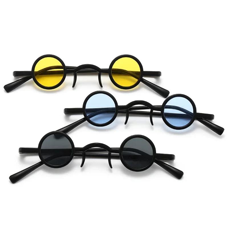 1PC Retro Mini Sunglasses Round Men Plastic Frame Gold Black Red Small Round Framed Sun glasses Popular Color Lens Sunglasses