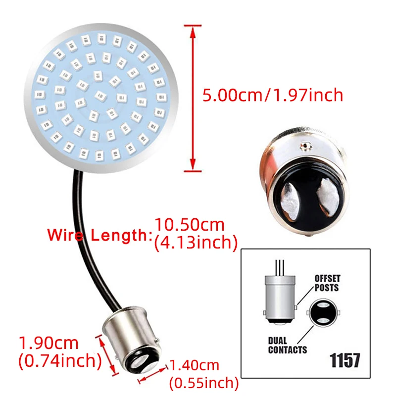 1PC Bullet Style 1156 1157 White Amber Dual-color LED Turn Signal Light Bulbs For Harley Davidson Softail Dyna Road Motorcycles image 2