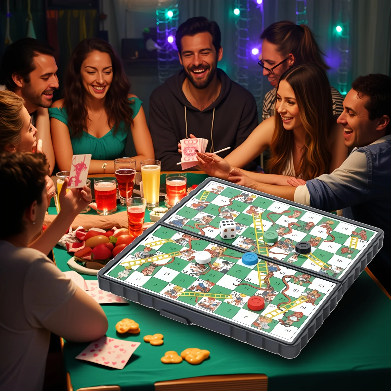 Tragbares, faltbares Schlangen – Board Game Ludo Bewertung und Preis