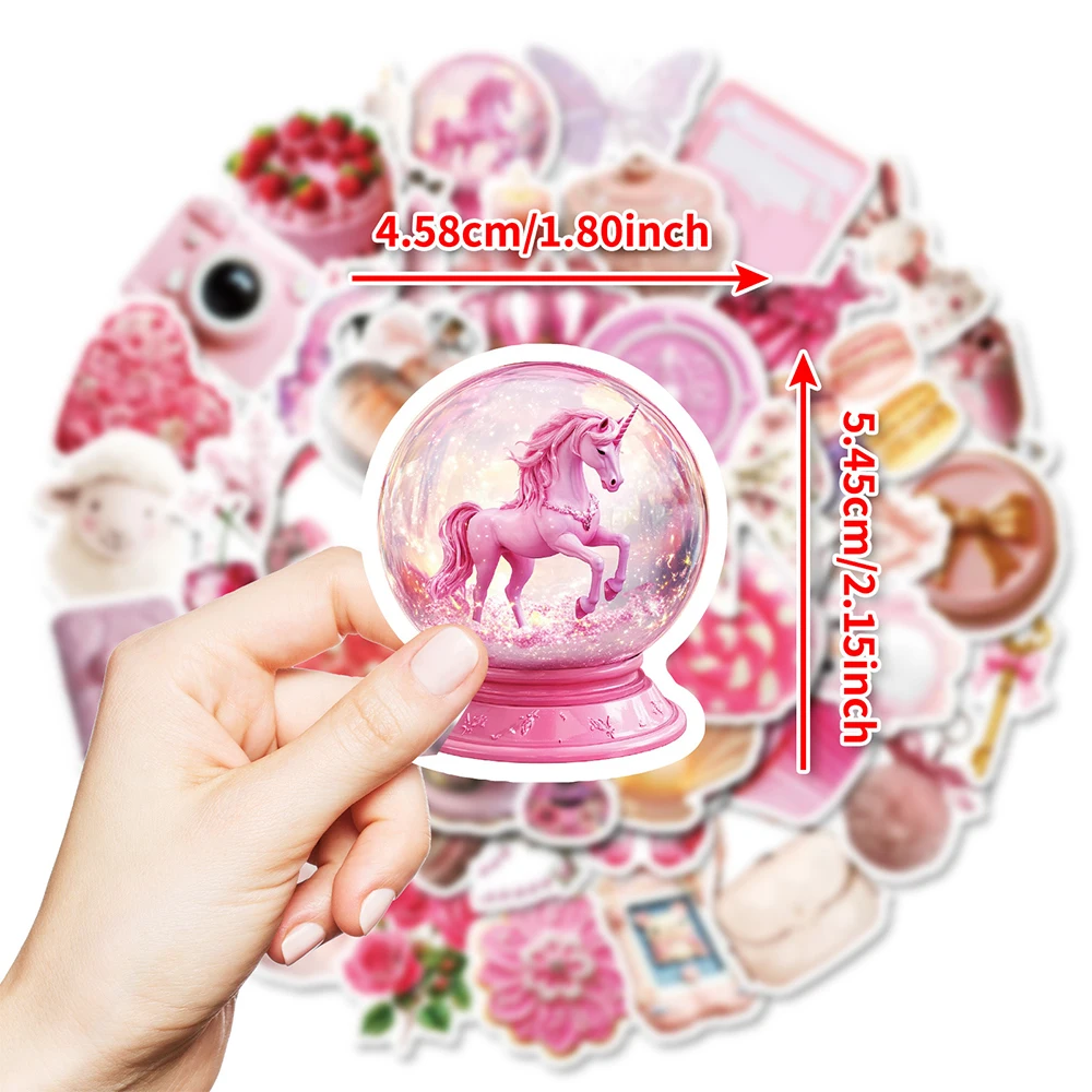 

10/30/50pcs Cute INS Style Pink Girl Aesthetic Stickers Waterproof DIY Phone Suitcase Notebook Kawaii Cartoon Graffiti Decals