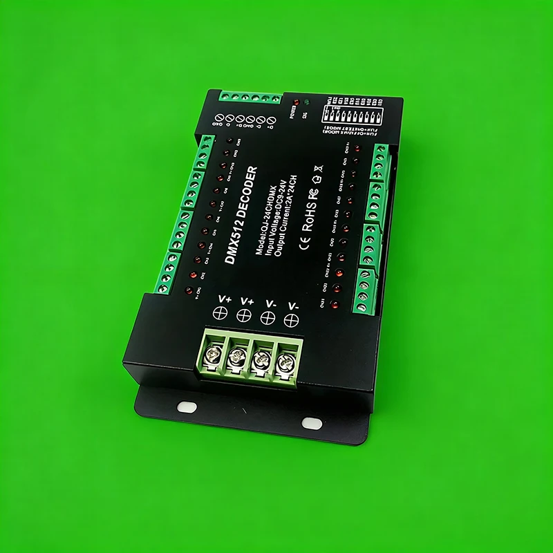 

Decoder 24 Channels RGB LED Strip Lights Driver Dimmer Standard DMX512 Signal DC9V-2 4V DMX Controller 24CH Constant voltage new