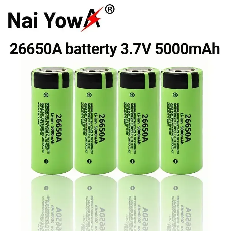 

Original 26650A 3.7V 5000mAh Battery High Capacity 26650 20A Power Battery Lithium Ion Rechargeable Battery for Toy Flashlight