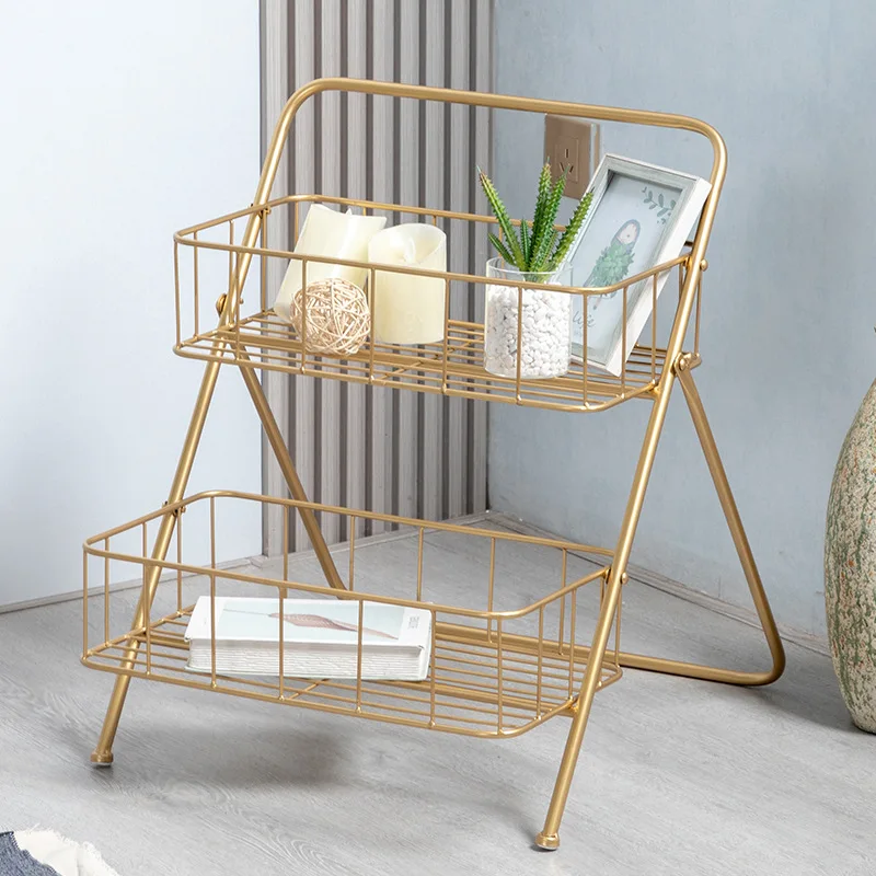 Nordic wrought iron interior storage shelves modern minimalist office folding newspaper shelves bedroom living room magazine rac