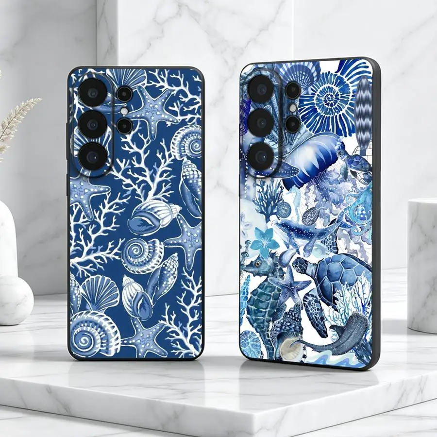 Phone Cover Case for Samsung Galaxy S26 S24 S20 S24+ S23 S21 FE Ultra S25 Plus Note 10 20 S26+ S25 Watercolor Ocean Animal