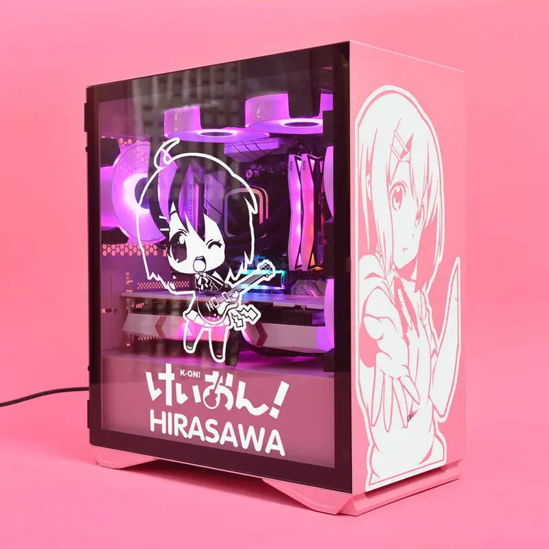 K-ON! HIRASAWA NAKANO Anime Sticker for PC Case Cartoon Deocr Decals for ATX Computer Chassis Skin Waterproof Easy Removable