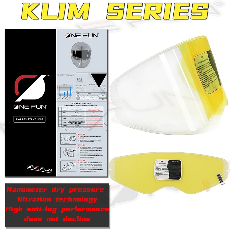 خوذة ONE FUN KRIOS PRO دبوس قناع فيلم مضاد للضباب لعدسة Klim KRIOS PRO/TVD قفل فيلم مضاد للضباب ملحقات خوذة الدراجة النارية