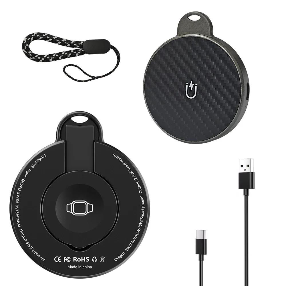 Magnetic Wireless Charger,  15W Foldable Fast Charging Stand for iPhone 17/16/15/14/13/12 Series/AirPods 3/2/Pro 2/3, Samsung
