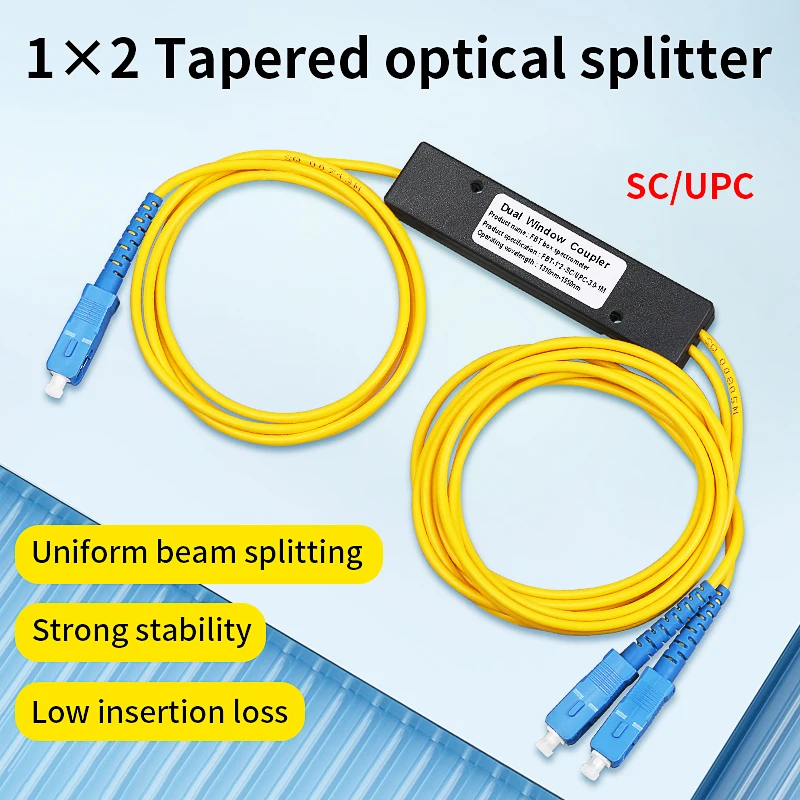 مقسم الألياف الضوئية SCUPC/SCAPC/FCUPC (اختياري) 1X2 PLC مقسم الألياف البصرية PCL تفتق نوع الفاصل FTTH مقسم بصري