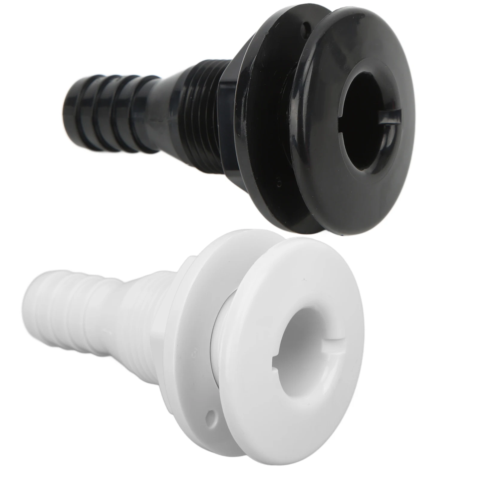 Boat Through Hull Connector 3/4in ABS Plastic Hose Coupling Drain Outlet Accessory