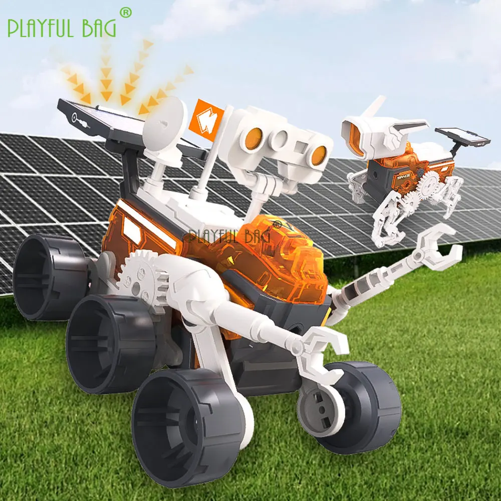 Solar-Powered STEM Robotic Dog Kit Exploration Vehicle DIY Handmade Assembly Science Toy Funny Kids Christmas Gifts VG229