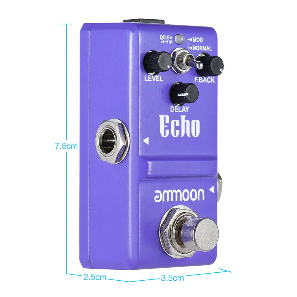 ammoon Nano Series Delay Guitar Effect Pedal True Bypass Aluminum Alloy Body