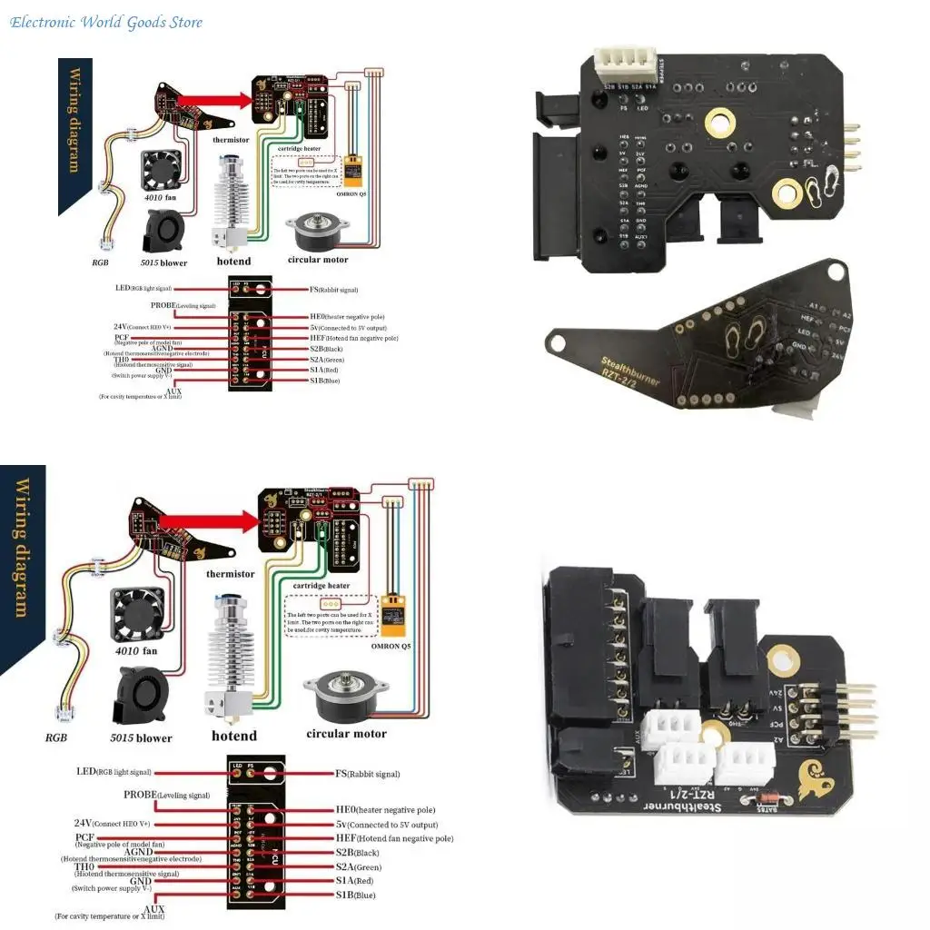 

A3PD 3D-принтер Hartk Toolhead Board Afterburner PCBs Комплект для Voron2.4 Switchwire CW2 Экструдер Stealthburner Припаянный