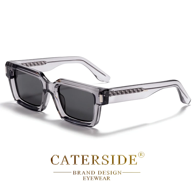 CATERSIDE Vintage Punk Herren Quadratische Sonnenbrille Markendesign Sonnenbrille mit kleinem Rahmen Party Reisebrille Geschenk Ideale Wahl – Detail 14
