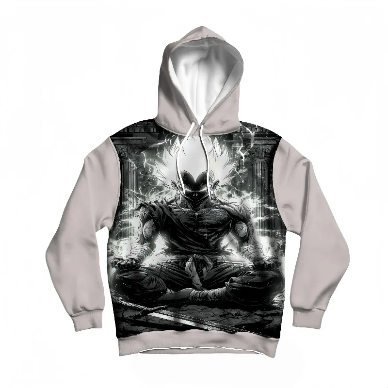 

Мужская осенне-зимняя толстовка в стиле Dragon Ball с принтом медитации воина, аниме-дизайн высокой четкости, теплый пуловер для фанатов