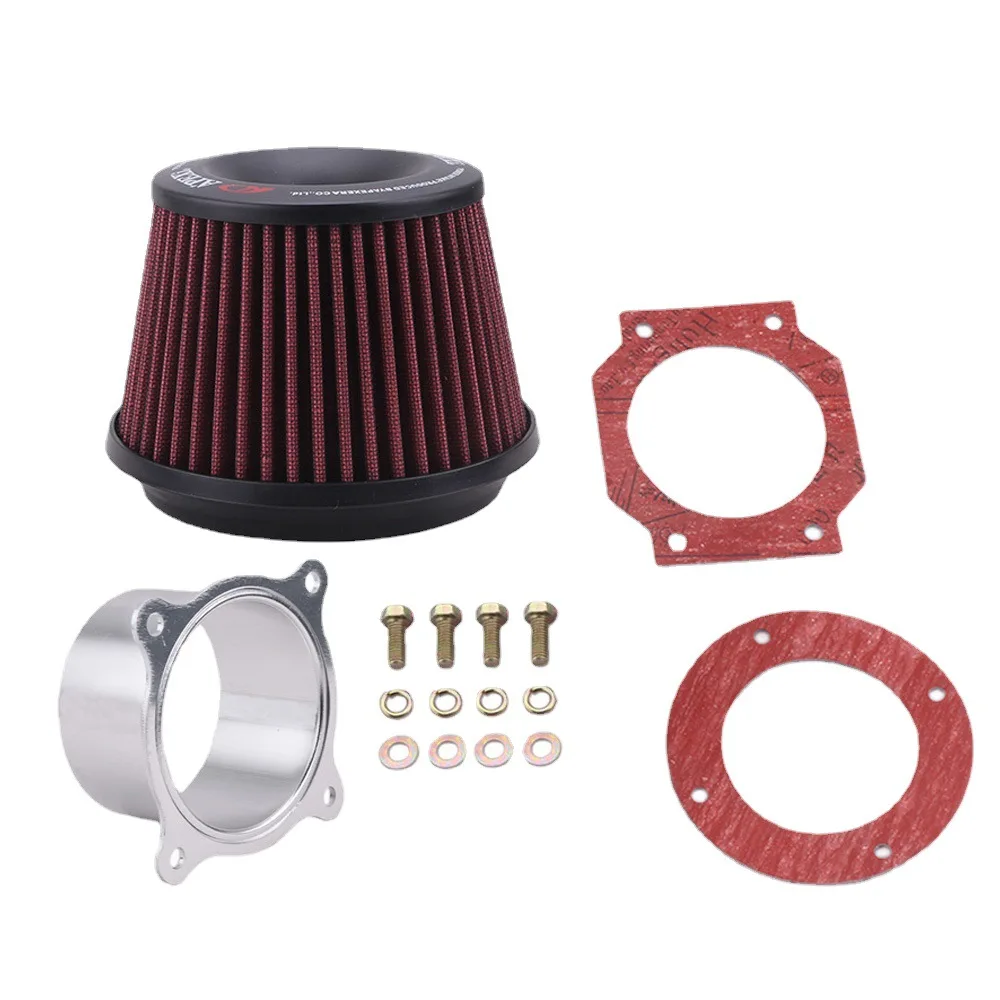 Universal Car Vehicle Intake Air Filter 75mm Dual Funnel Adapter Air Cleaner Protect Your Piston