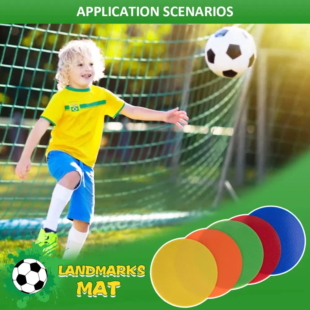 10 Pcs Football Non-slip Floor Markers Flat Spot Dish Tennis Landmark Mat For Kids Soccer Training Classroom Activities