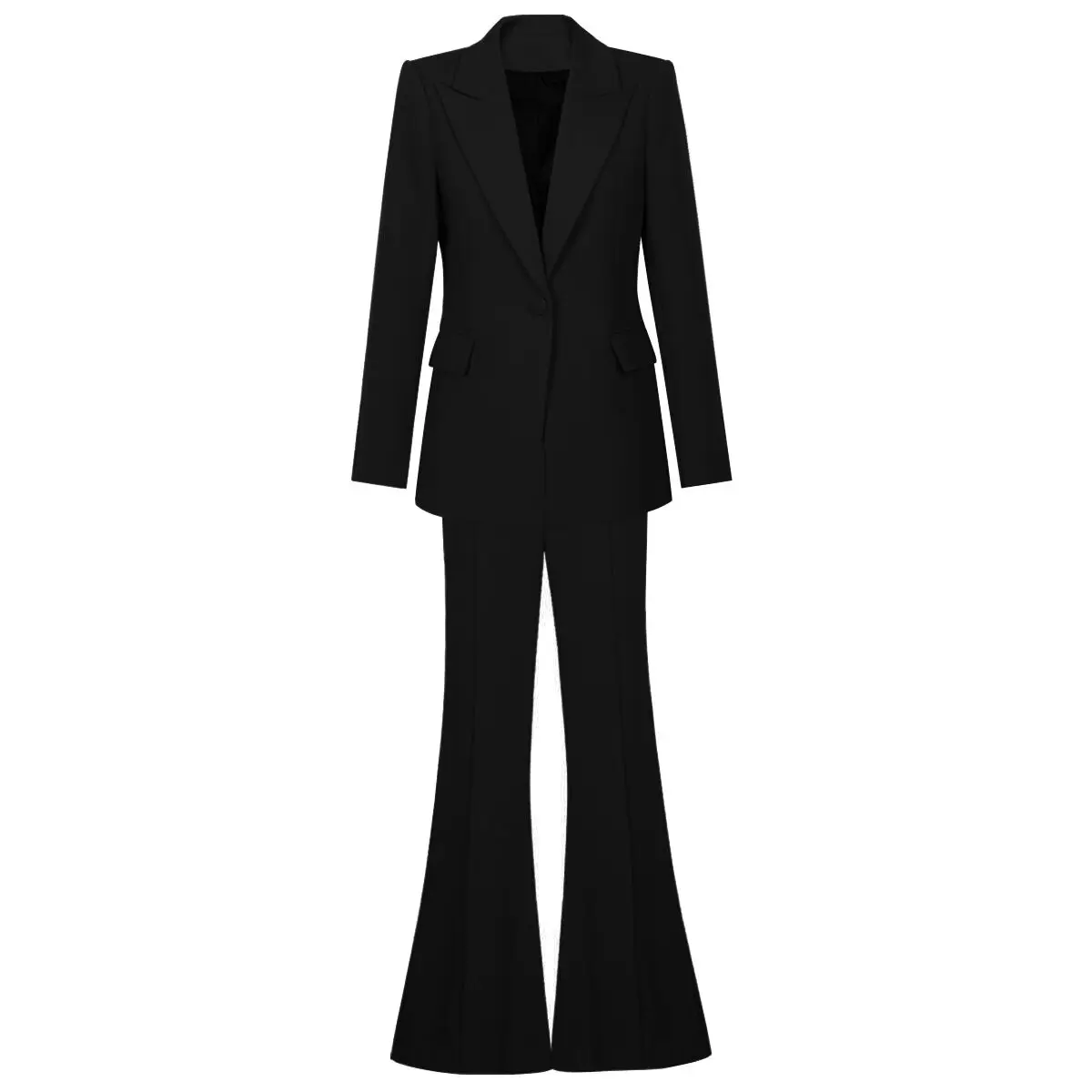 2023High End Spring  Autumn New Fashion Leisure Office Commuter Women's Suit 2-Piece Lapel Coat And Bell-Bottoms Temperament Set