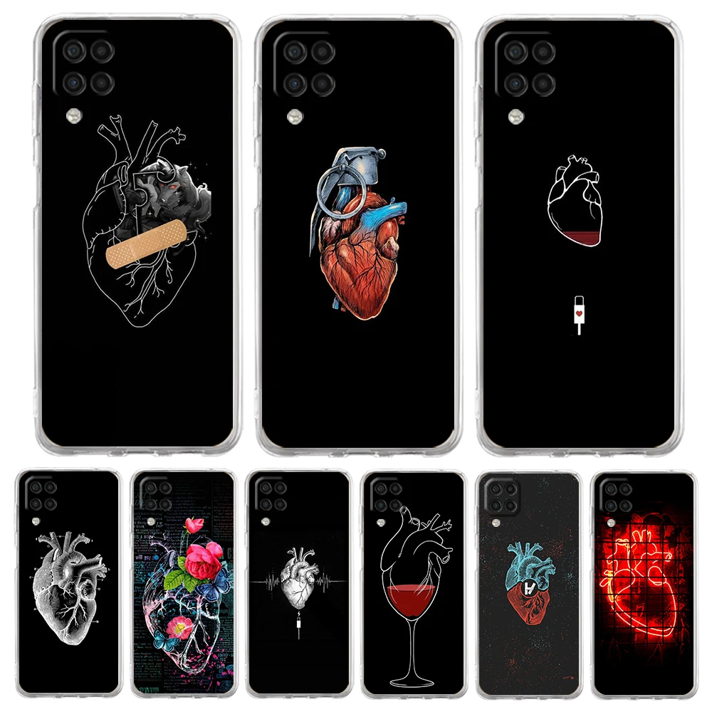 

Heart Art Phone Case for Samsung Galaxy A13 A22 A32 A52 A53 A72 A51 A71 A11 A31 A41 A01 A21S 5G Transparent Shell Capa Coque Bag