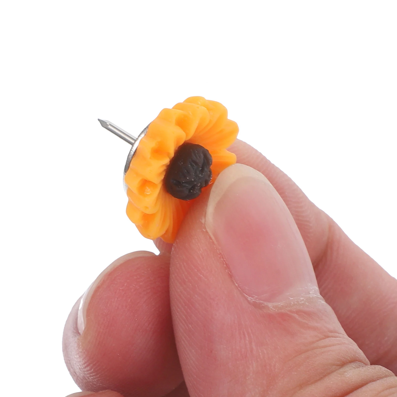 

50pcs Push Thumb Tacks Decorative Sunflower Shaped Office Home Poster Accessories Soft Cork Board Multi Function Household