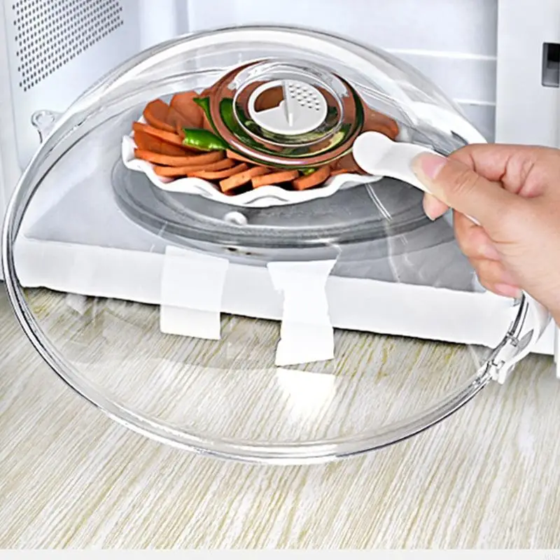 A0NC Microwave Splatter Cover for Food Clear Plastic Microwave Splash Guard Cooker Lid Dish Bowl Plate Serving Cover