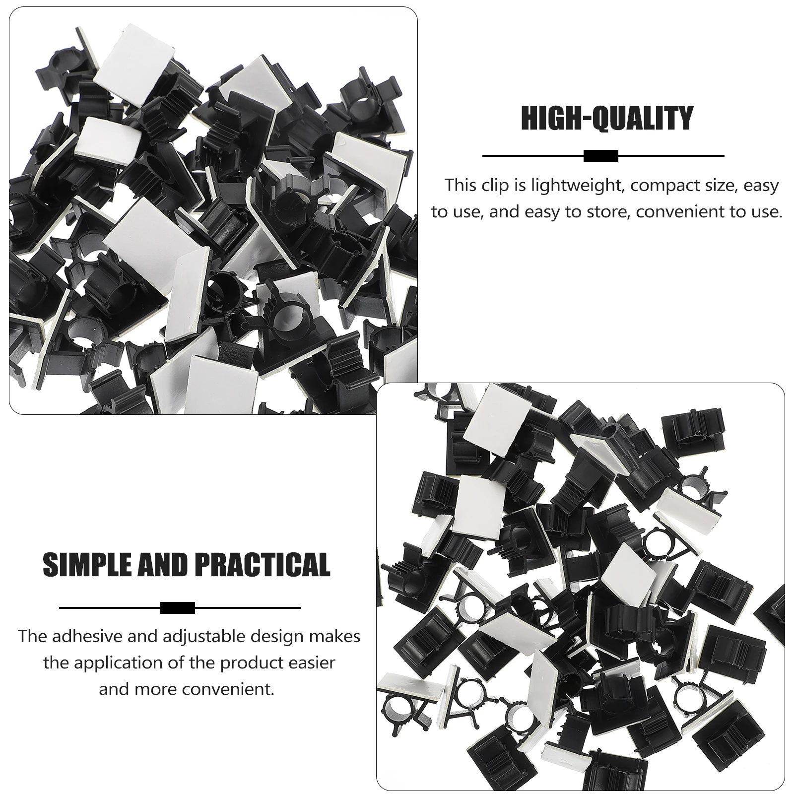 

50Pcs Cable Fixing Clips Adjustable Adhesive Cord Holder Wire Management Clips for Car Kitchen Bedroom Living Room