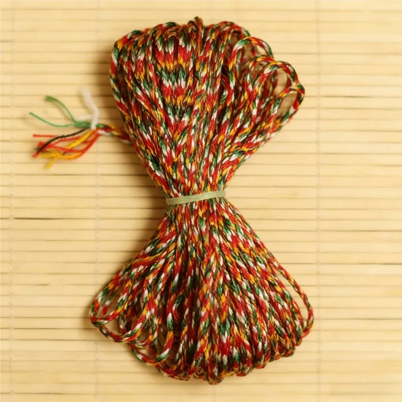 Ethnic Tibetan 5 Colorful Threads Buddhist Prayer Beads Nepal Jewelry Making  Multicolored Handmade DIY String Strand Knots